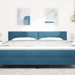 vidaXL Tête de lit avec tête de lit Bleu foncé 180 cm Cuir synthétique