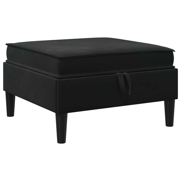 vidaXL Pouf avec Rangement Noir Velours