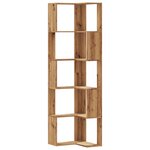 vidaXL Bibliothèque d'angle 5 niveaux chêne artisanal bois ingénierie