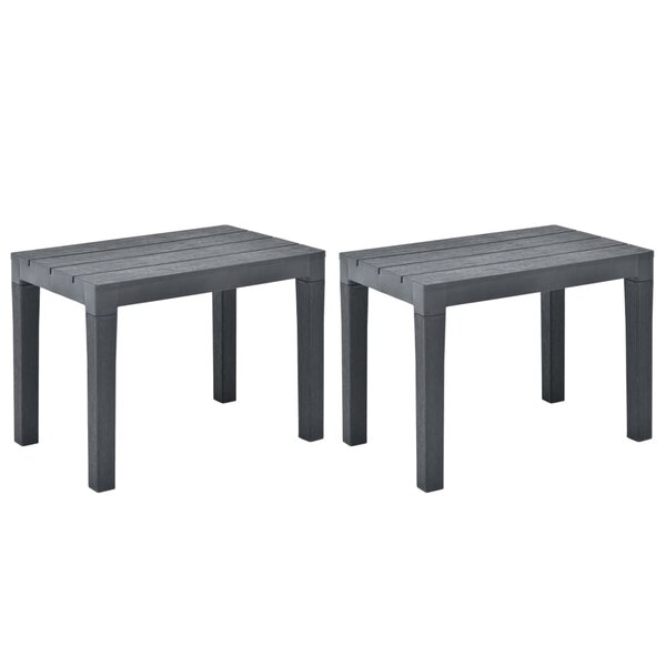 vidaXL Bancs de jardin 2 Pièces Anthracite Plastique