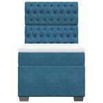 vidaXL Sommier à lattes de lit avec matelas bleu 90x200 cm velours