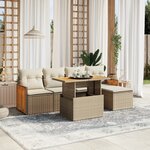 vidaXL Salon de jardin avec coussins 6 Pièces beige résine tressée