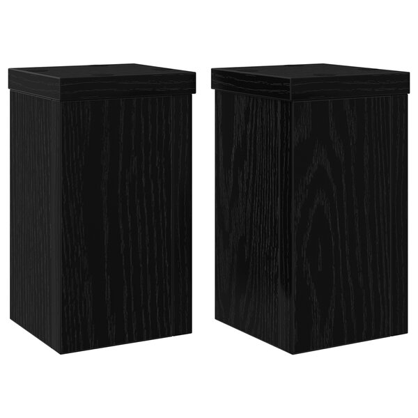 vidaXL Supports de Plantes en Chêne Noir Lot de 2 Chêne noir Bois