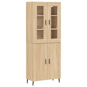 vidaXL Buffet haut Chêne sonoma 69 5x34x180 cm Bois d'ingénierie
