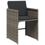 vidaXL Ensemble de salle à manger de jardin 5 pièces avec coussins en rattan poly gris