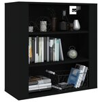 vidaXL Armoire murale Noir 80x33x80 cm Bois d'ingénierie