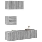 vidaXL Ensemble de meubles TV 4 Pièces Sonoma gris Bois d'ingénierie