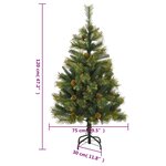 vidaXL Sapin de Noël artificiel articulé avec pommes de pin 120 cm