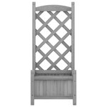vidaXL Jardinière avec treillis gris bois massif de sapin
