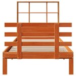 vidaXL Lit bibliothèque sans matelas cire marron 90x200 cm pin massif