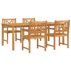 vidaXL Ensemble de salle à manger pour jardin 5 pc Marron