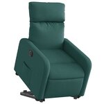 vidaXL Fauteuil inclinable électrique vert foncé tissu