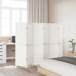 vidaXL Cloison de séparation 6 panneaux blanc bois de paulownia massif