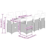 vidaXL Ensemble de bistro de jardin 9 Pièces coussins gris poly rotin