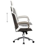 vidaXL Chaise de bureau avec appuie-tête Blanc Similicuir et bois