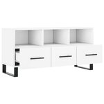 vidaXL Meuble TV blanc 102x36x50 cm bois d'ingénierie