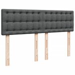 vidaXL Sommier à lattes de lit avec matelas Gris foncé 140x200cm Tissu