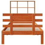 vidaXL Lit bibliothèque sans matelas cire marron 75x190 cm pin massif