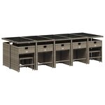 vidaXL Ensemble à manger de jardin 15 Pièces coussins gris résine tressée