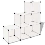 vidaXL Organisateur de rangement cube avec 6 compartiments Blanc