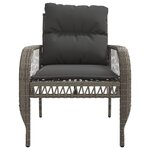 vidaXL Salon de jardin 4 Pièces avec coussins gris résine tressée