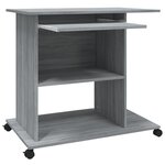 vidaXL Bureau d'ordinateur Sonoma gris 80x50x75 cm Bois d'ingénierie
