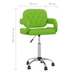 Vidaxl chaises pivotantes à manger lot de 2 vert similicuir