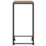 vidaXL Table d'appoint avec roues Noir 40x30x63 5 cm Bois d'ingénierie