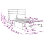 vidaXL Cadre de lit avec tiroir avec tête de lit Bois d'ingénierie