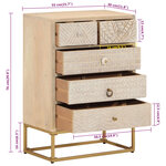 vidaXL Commode 55x30x76 cm bois massif de manguier et fer