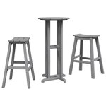 Ensemble de bar de jardin vidaXL 3 pièces gris clair HDPE