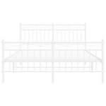 vidaXL Cadre de lit métal sans matelas et pied de lit blanc 140x200 cm