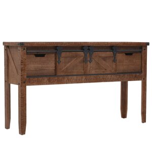 vidaXL Table console Bois massif de sapin 131 x 35 5  x 75 cm Marron