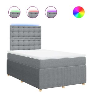 vidaXL Sommier à lattes de lit avec matelas Gris clair 120x200cm Tissu