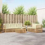vidaXL Ensemble de canapés d'extérieur 6 Pièces Blanc et crème