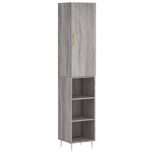 vidaXL Buffet haut Sonoma gris 34 5x34x180 cm Bois d'ingénierie