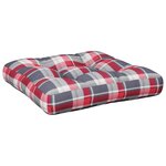 vidaXL Coussin de palette motif à carreaux rouge tissu