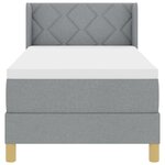 Lit à ressorts vidaXL avec Matelas Gris Clair 80x200 cm Tissu