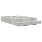 vidaXL Cadre de lit de rangement Gris béton 140x190 cm
