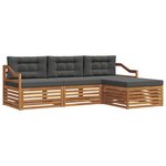 vidaXL Ensemble de canapés d'extérieur Naturel et Anthracite