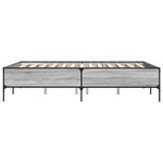 vidaXL Cadre de lit sonoma gris 135x190 cm bois d'ingénierie et métal