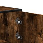 vidaXL Buffet haut chêne fumé 68x35x139 cm bois d'ingénierie métal