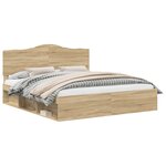 vidaXL Cadre de lit avec tête de lit Sonoma 180 x 200 cm Pin massif