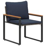 vidaXL Ensembles de meubles 3 Pièces Gris et bleu marine Rotin