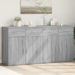 vidaXL Buffets 2 Pièces sonoma gris 79x38x80 cm bois d'ingénierie