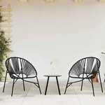 vidaXL Chaise œuf de jardin noir résine tressée