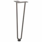 vidaXL Pieds en épingle à cheveux pour table basse 4 pièces Acier naturel 42 cm Acier massif