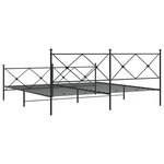 vidaXL Cadre de lit métal sans matelas avec pied de lit noir 200x200cm