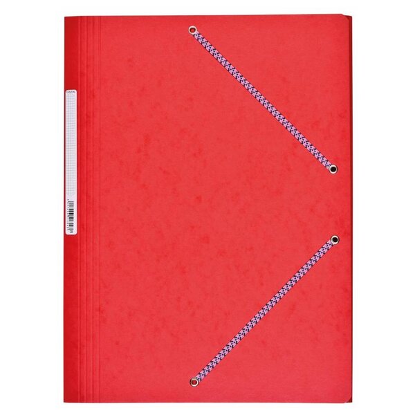 Chemise Carte Lustée 7/10ème 24 x 32 cm à rabats très résistante avec élastiques Rouge COUTAL