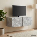 vidaXL Meuble TV mural 98 x 41 x 30 cm Gris béton Bois d'ingénierie